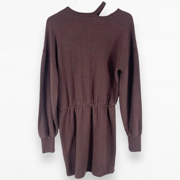 n:Philanthropy Mini Dress Distressed Brown Long Sleeve Size Small New With Tags - Picture 13 of 14